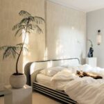 Panelled and tampered futuristic 6-by-6 bedframe