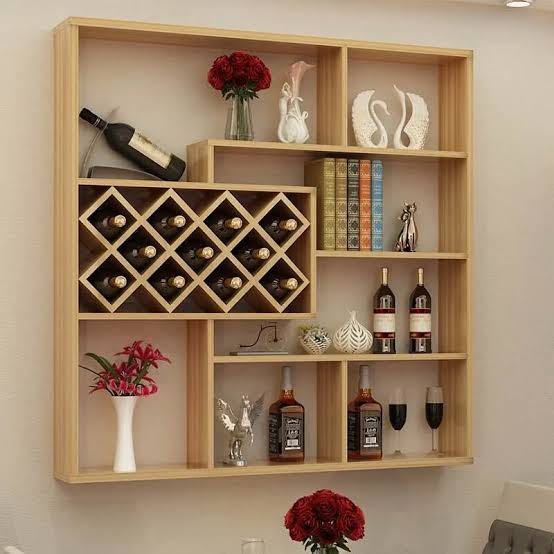 Stylish wall bar and wine holder. 4-by-4