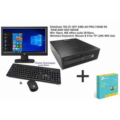 Hp Elitedesk 705 SFF ,8GB RAM,500GB HDD Win 10& Office 2016