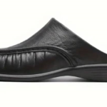 Black half-cut stylish shoe.