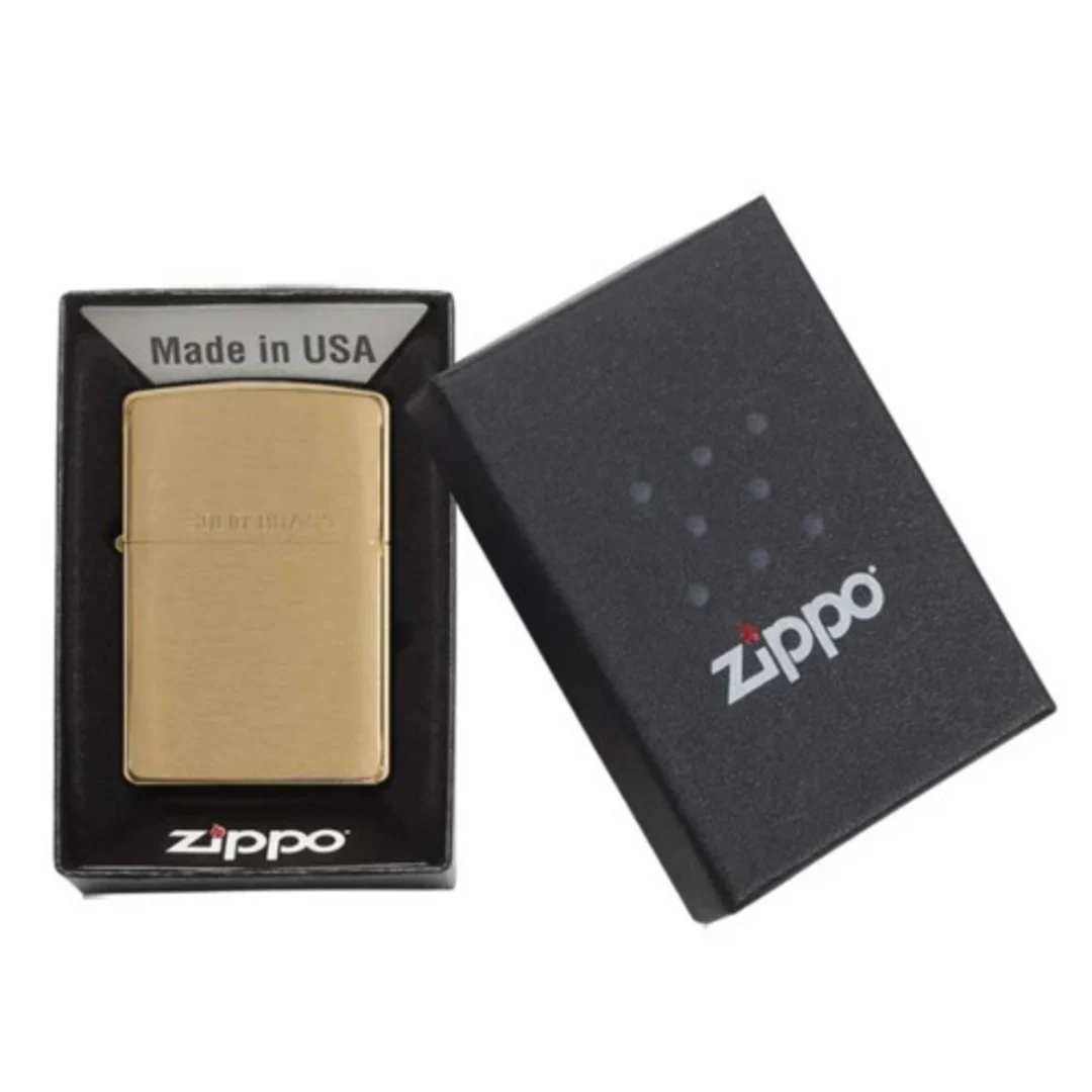 Zippo 204 Solid Brushed Brass Zippo Lighter