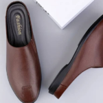Half-cut trendy leather shoe.