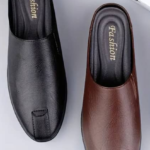Half-cut trendy leather shoe.