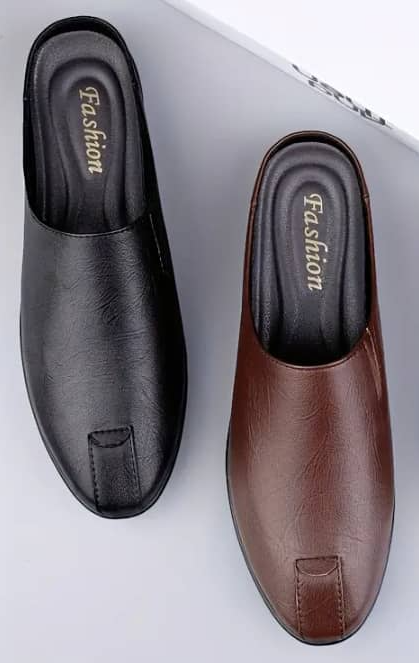 Half-cut trendy leather shoe.