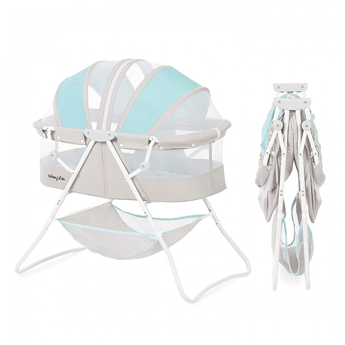 Dream On Me Karley Lightweight Portable Baby Bassinet – Blue Grey