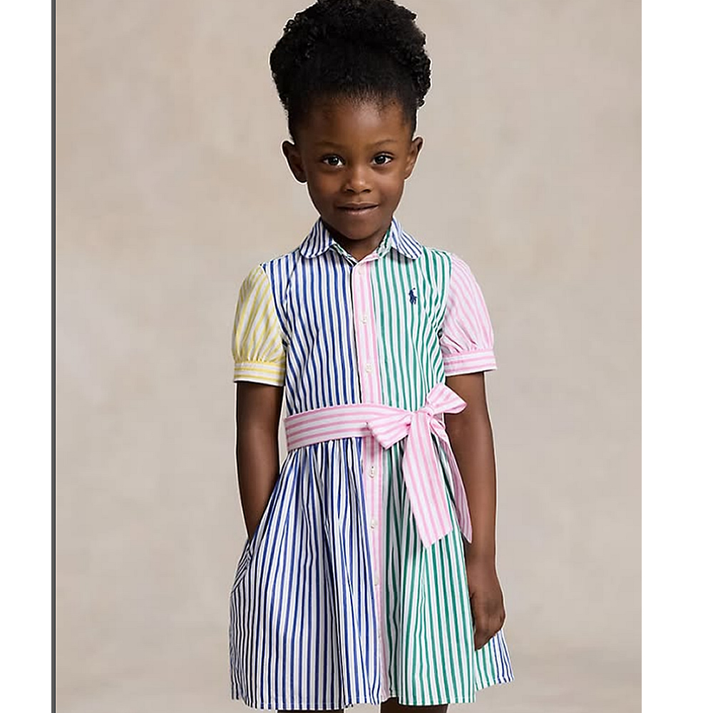 Polo Ralph Lauren Short-sleeved Multicolor Striped Dress