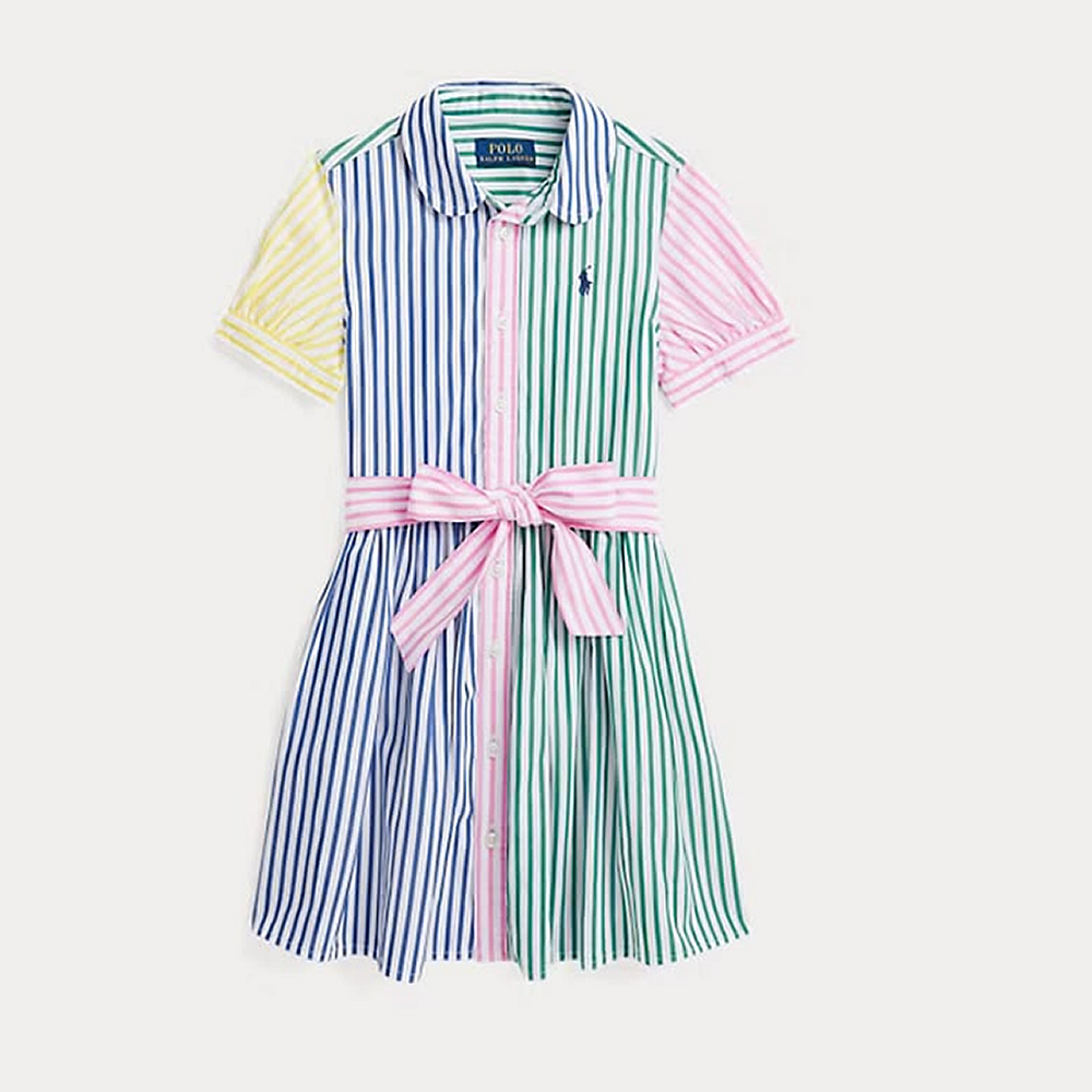 Polo Ralph Lauren Short-sleeved Multicolor Striped Dress