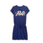 Big Girl’s Logo Cotton Jersey T-shirt Dress – Blue