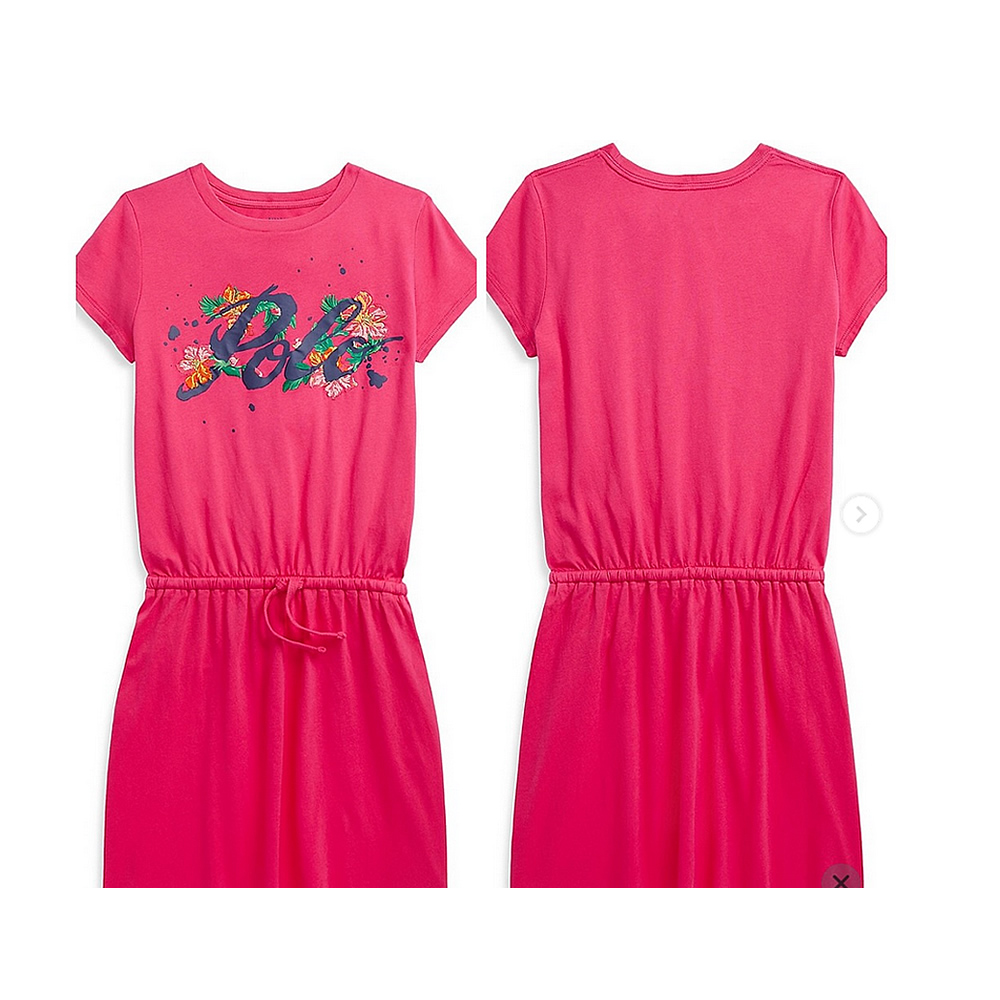 Big Girl’s Logo Cotton Jersey T-shirt Dress – Pink
