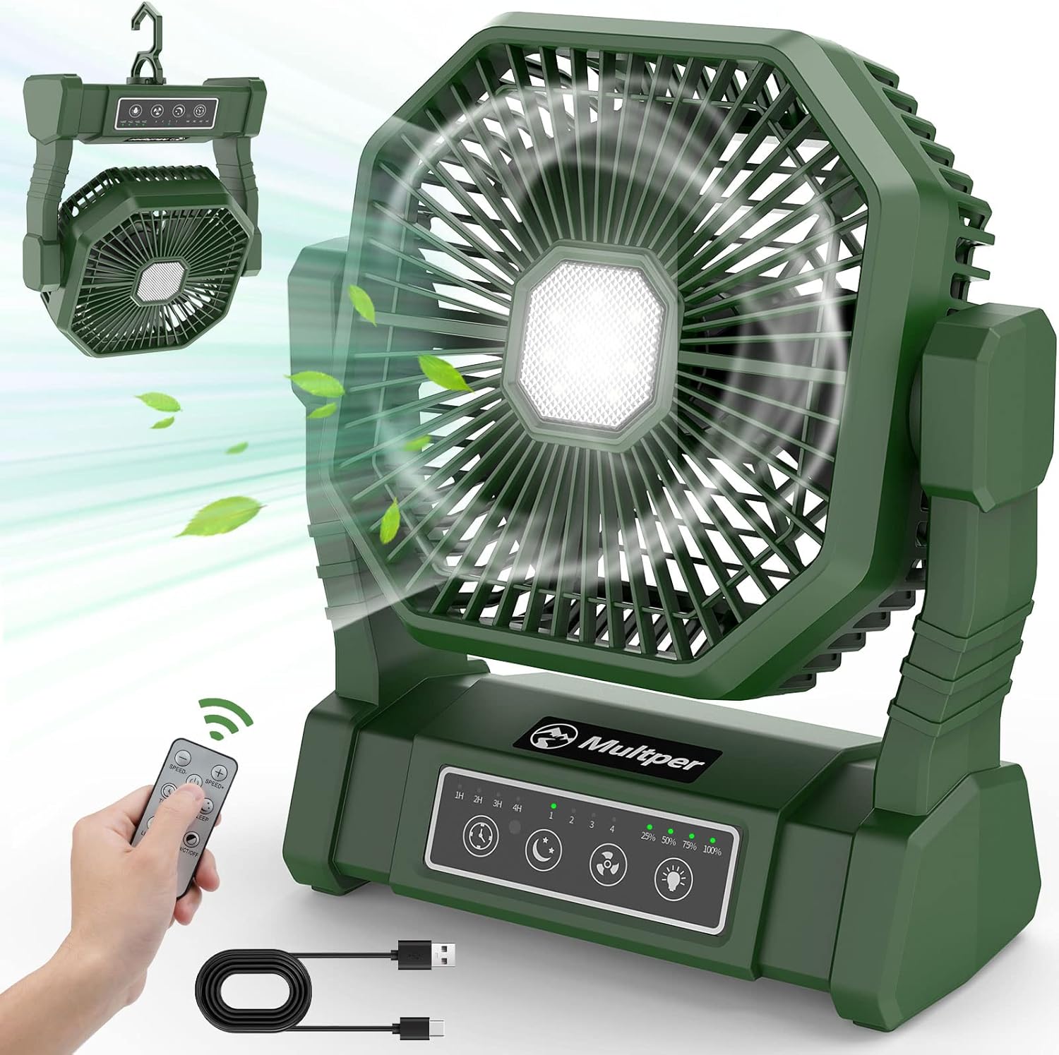 Camping Fan with LED Light