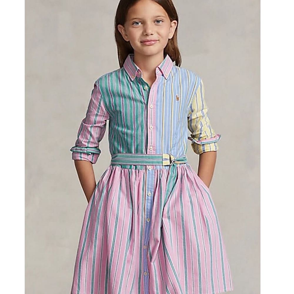 Polo Ralph Lauren Long-sleeved Multicolor Striped Dress