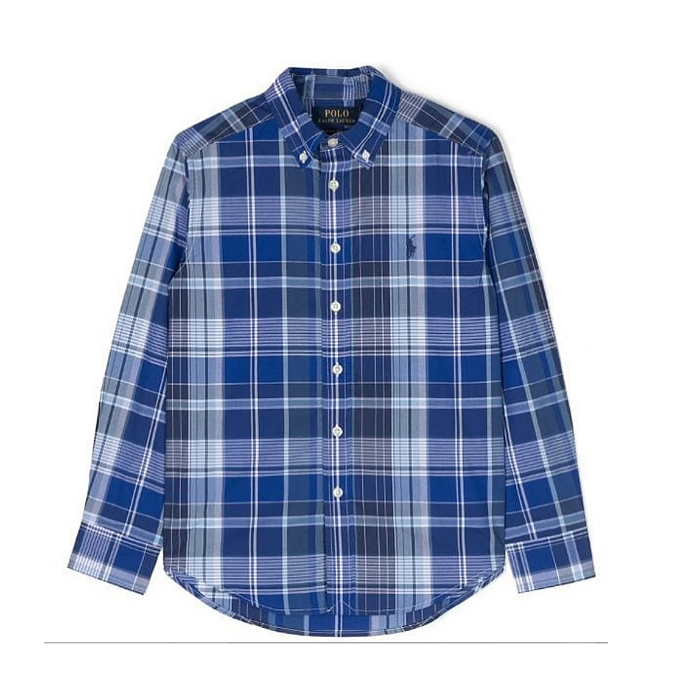 Polo Ralph Lauren Boy’s Blue Plaid Oxford Shirt