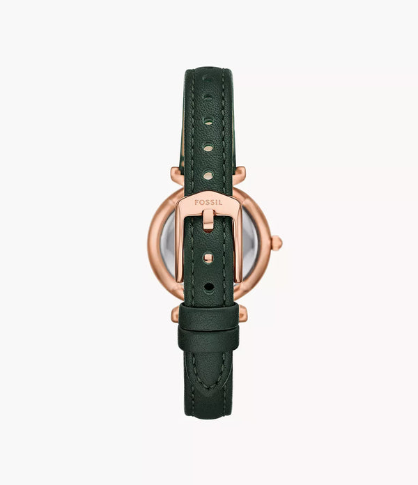 Fossil  Carlie Three-Hand Green LiteHide™ Leather Watch