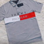 Gray Tommy Hilfiger Regular Fit Flag Stripe Polo Shirt