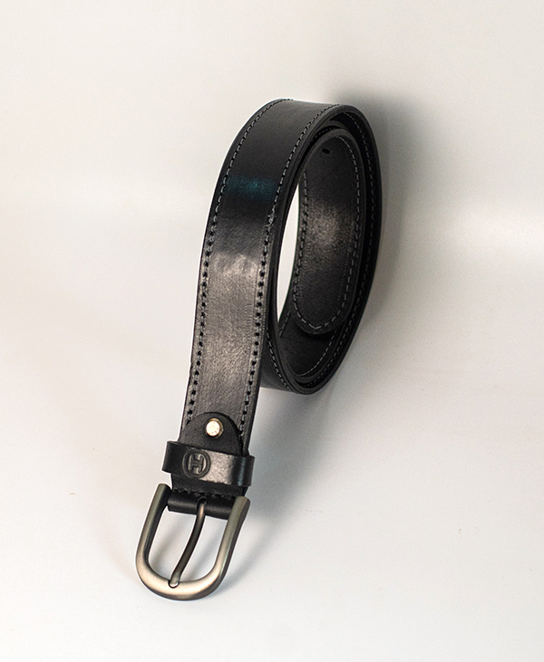 Leather Belt – Black (Threaded)