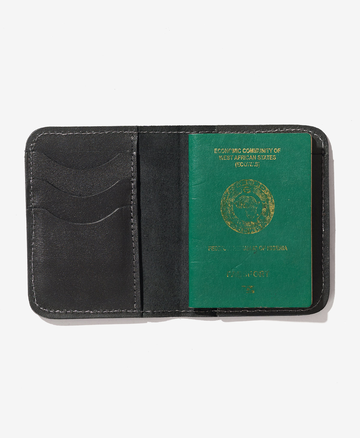 Leather Passport Holder – Black