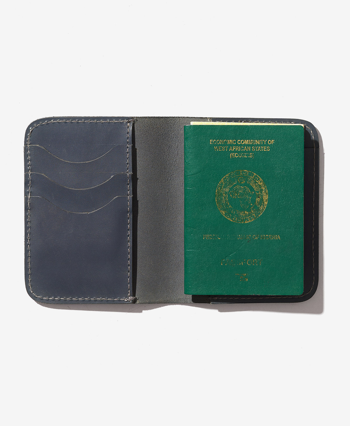 Leather Passport Holder – Navy