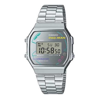Casio A168WEPC-7ADR Vintage X PAC-MAN Illuminator Digital Small Watch