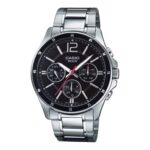 Casio MTP‑1374D‑1AVDF Men’s Enticer Black Dial Stainless Steal Watch