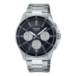 Casio MTP‑1374D‑1A3VDF Men’s Enticer Black Dial Stainless Steal Watch