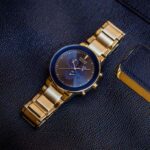 Citizen AT2243-87L Men’s Eco-Drive Blue Bezel Rose Gold Bracelet Watch