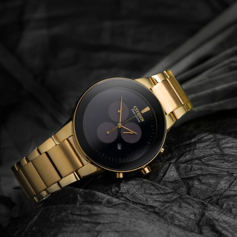 Citizen AT2242-55E Men’s Axiom Eco-Drive Chronograph Gold Watch