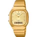 Casio AQ-240EG-9ADF Men’s Gold-Tone Analog-Digital Retro Dual-Time Watch