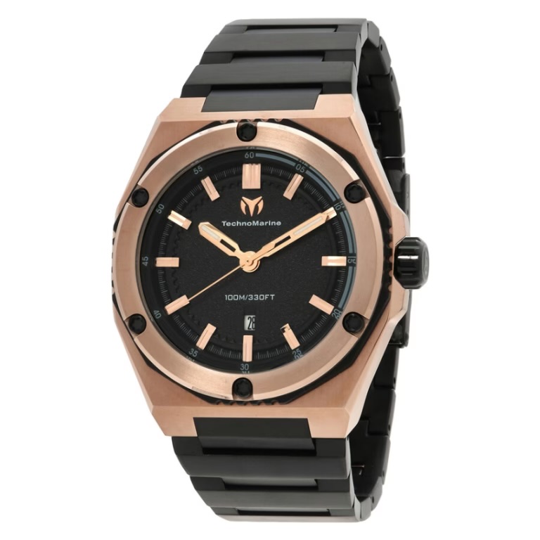Technomarine INVTM-416063 Coral Legacy Men’s Black Dial Stainless Steel Bracelet Watch