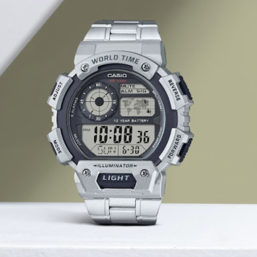 Casio AE1400WHD-1AV Men’s Quartz Illuminator World Time Stainless Watch