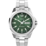 Timex TW2W13900 Men’s Essex Avenue Green Dial Analogue Steel Watch