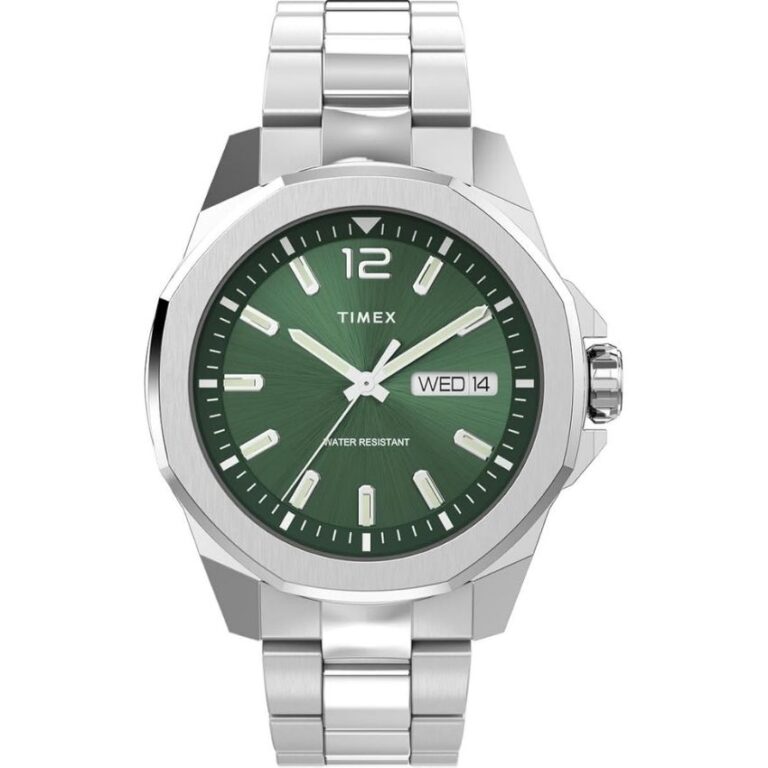 Timex TW2W13900 Men’s Essex Avenue Green Dial Analogue Steel Watch
