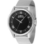 Invicta INV48479 Men’s Celestial Quartz Black Dial Stainless Steel Mesh Bracelet Watch