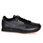 Reebok Classic Leather Black Gum Sole Casual Mens Sneakers