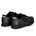 Reebok Classic Leather Black Gum Sole Casual Mens Sneakers
