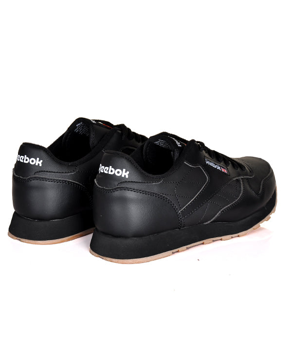 Reebok Classic Leather Black Gum Sole Casual Mens Sneakers