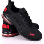 Puma Axelion block mens running shoes | Black Red