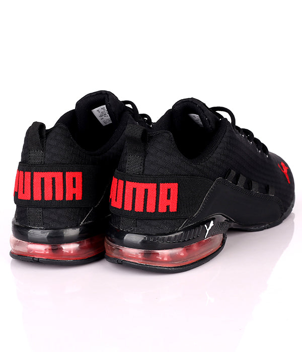 Puma Axelion block mens running shoes | Black Red