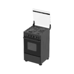 Gas Cooker With Black Body, Glass Lid And Black Cooktop – 5055-3G007-B