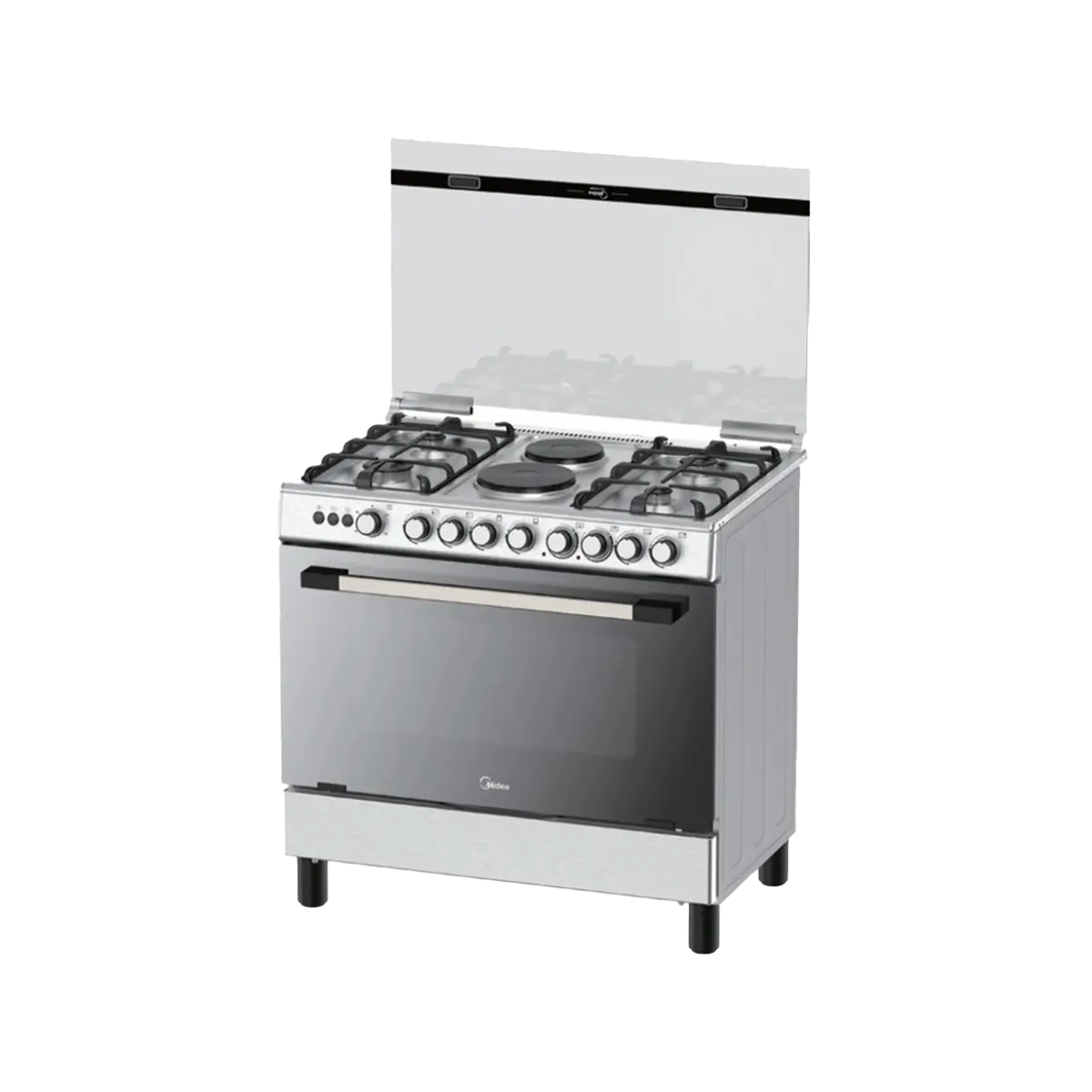 Large Capacity Gas Cooker With 4 Cooktop Burners And 2 Electric Hotplates