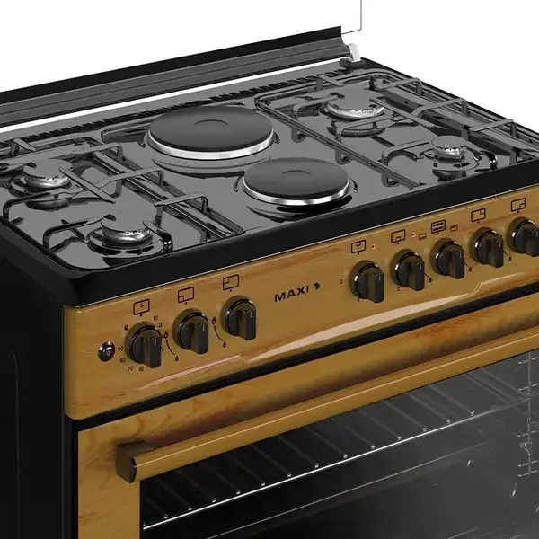 Maxi Gas Cooker 60×90 CM (4+2) Burners Wood