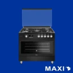 Maxi Gas Cooker 60×90 CM (5) Burners Shine Line Black Matte (FK962DBB)