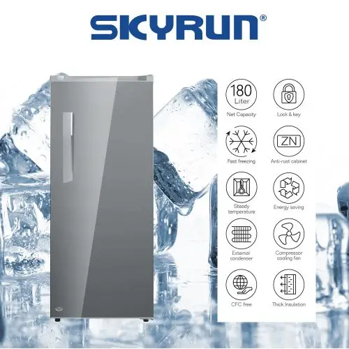 Skyrun 180 Litres Upright Freezer Silver – BDL-180HC