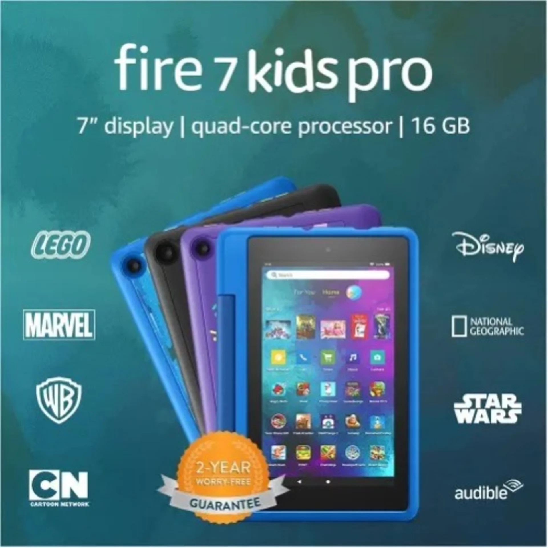 Amazon Fire 7 Kids Pro Tablet – 7inches Display – 16GB – Ages 6+ – Black