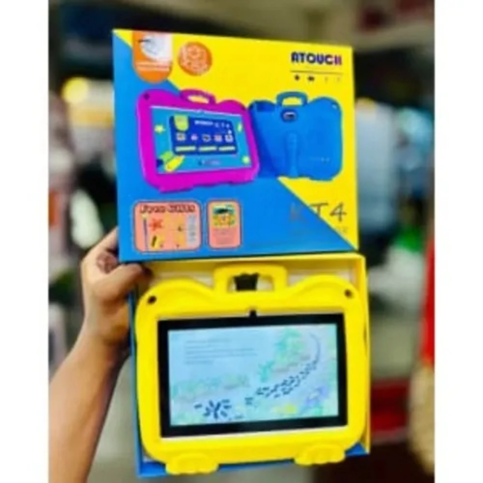 Atouch Kt4 Kids Tablet Pc With Free Gifts – 7″ – 128GB ROM – 6GB RAM – Wifi – 4000mAh – Yellow