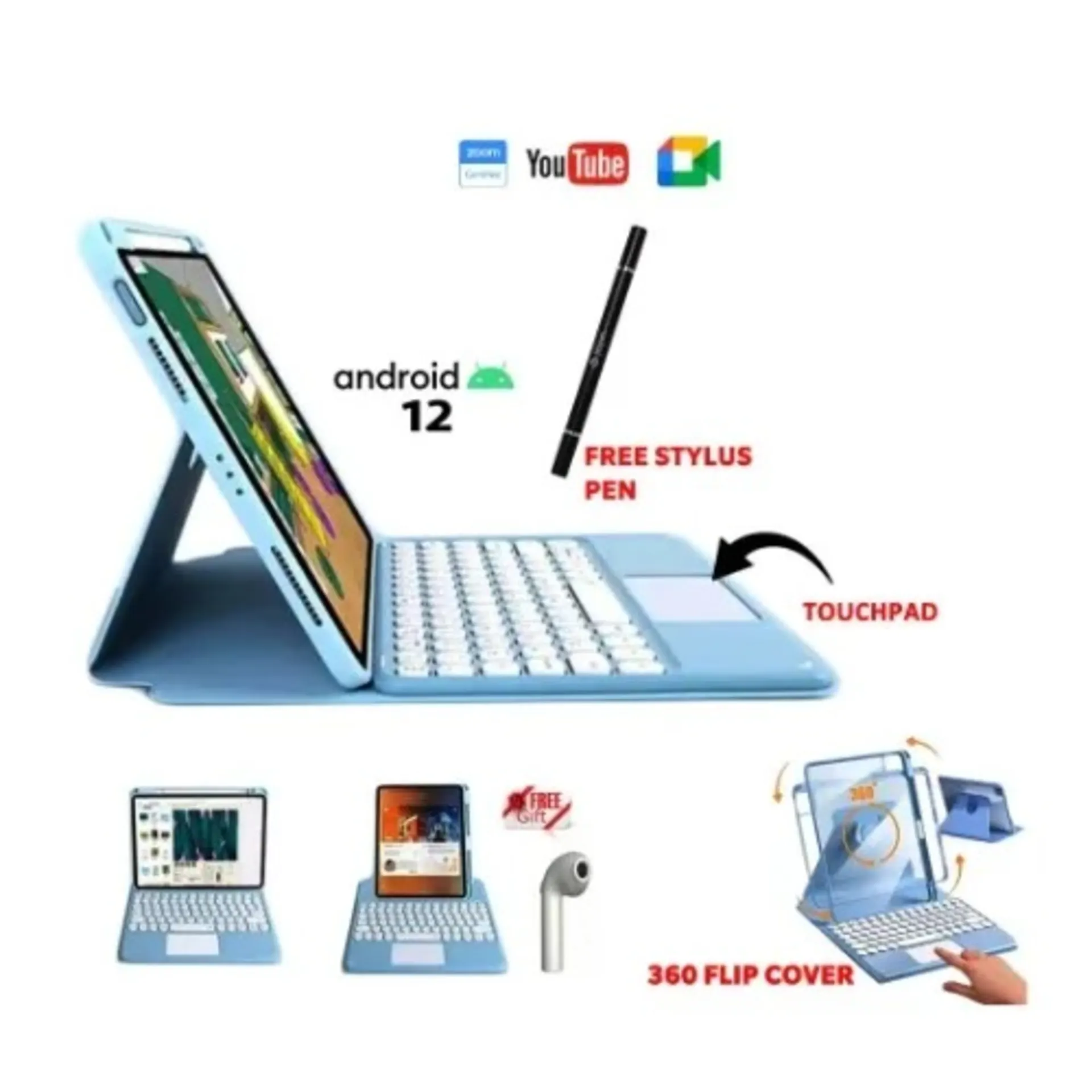 Idino Notebook 10 5g – 10″ – 512GB ROM – 8GB RAM – Dual Sim – Android 12 – 10000mAh – Blue