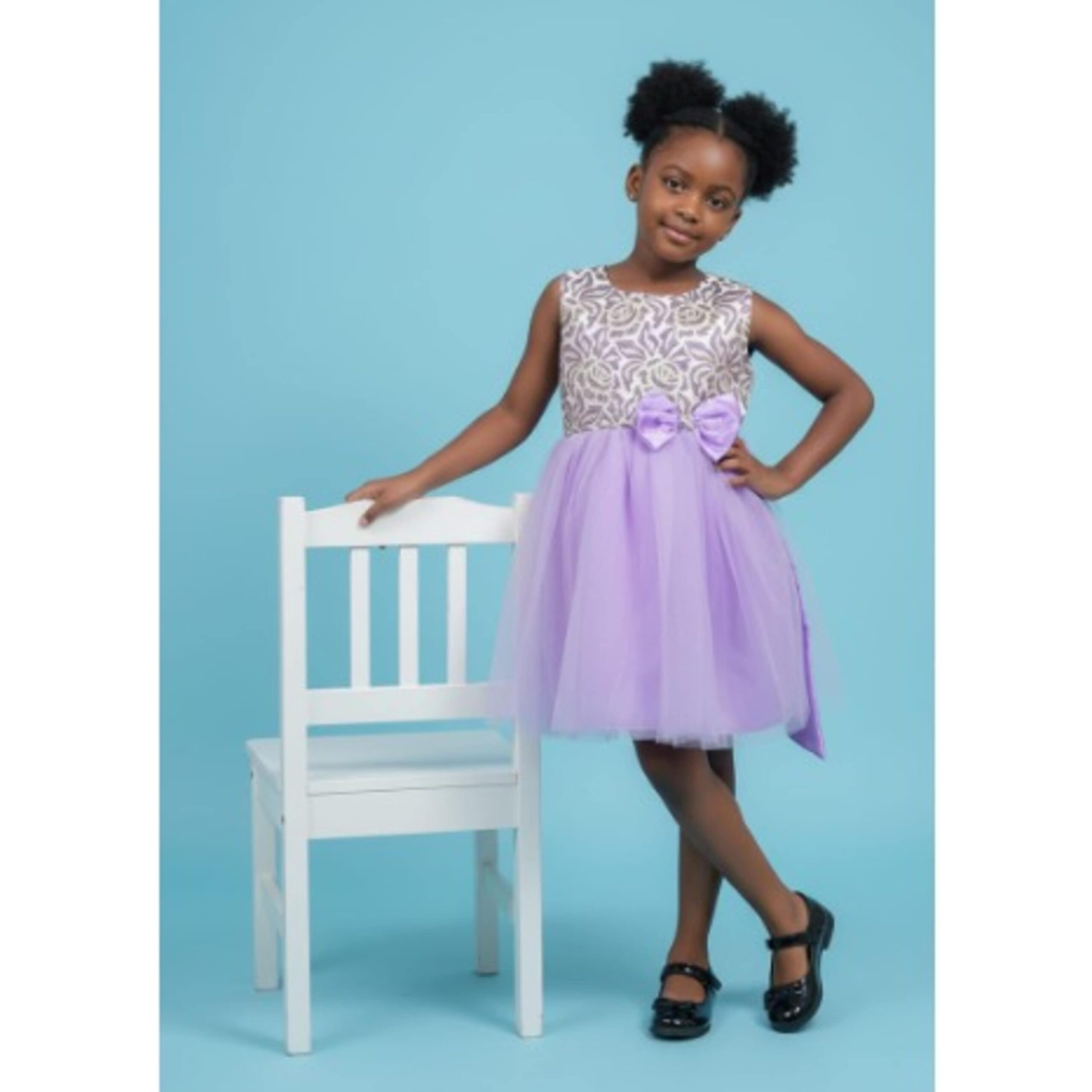 Purple Floral Children Dress