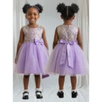 Purple Floral Children Dress