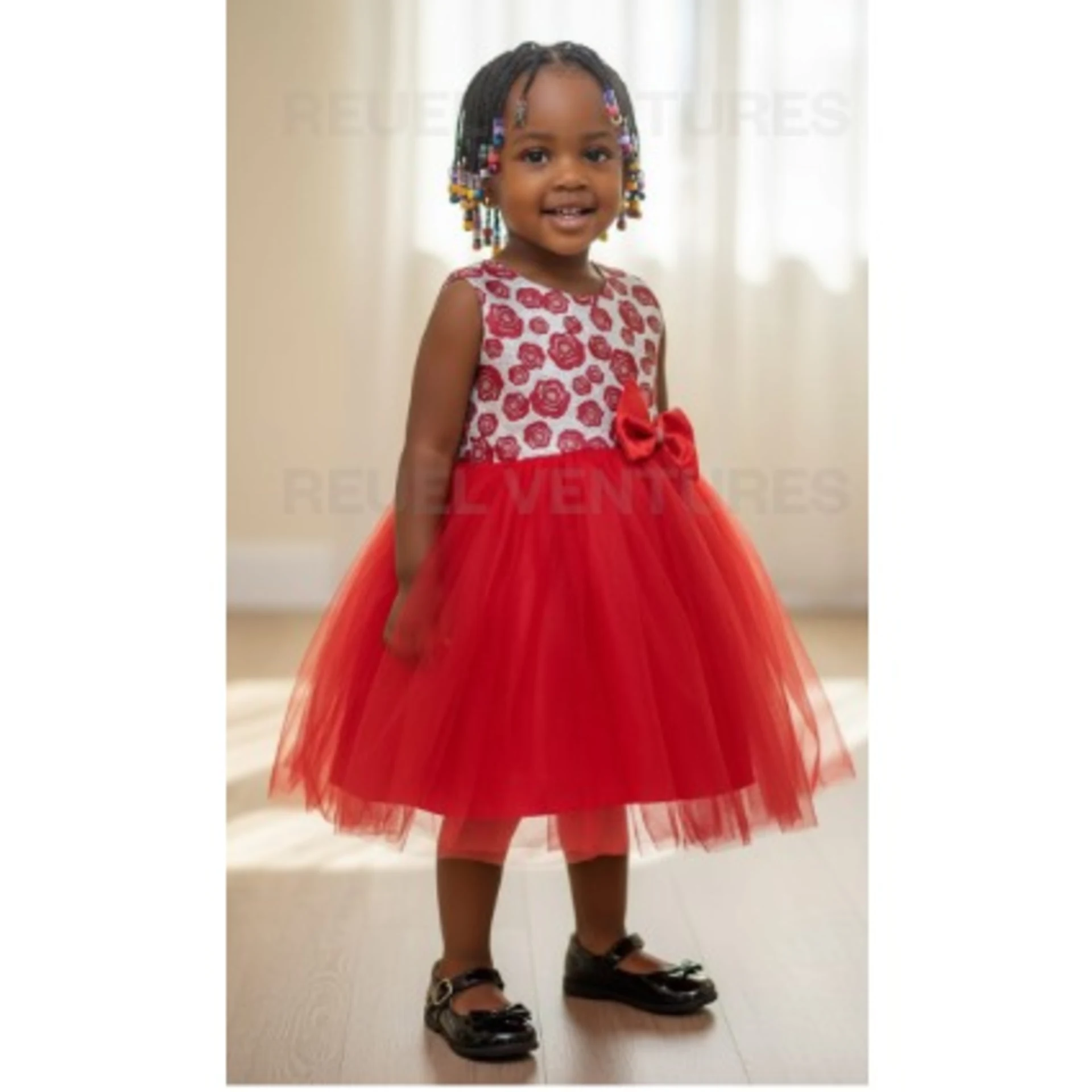 Red Damask Sleeveless Dress