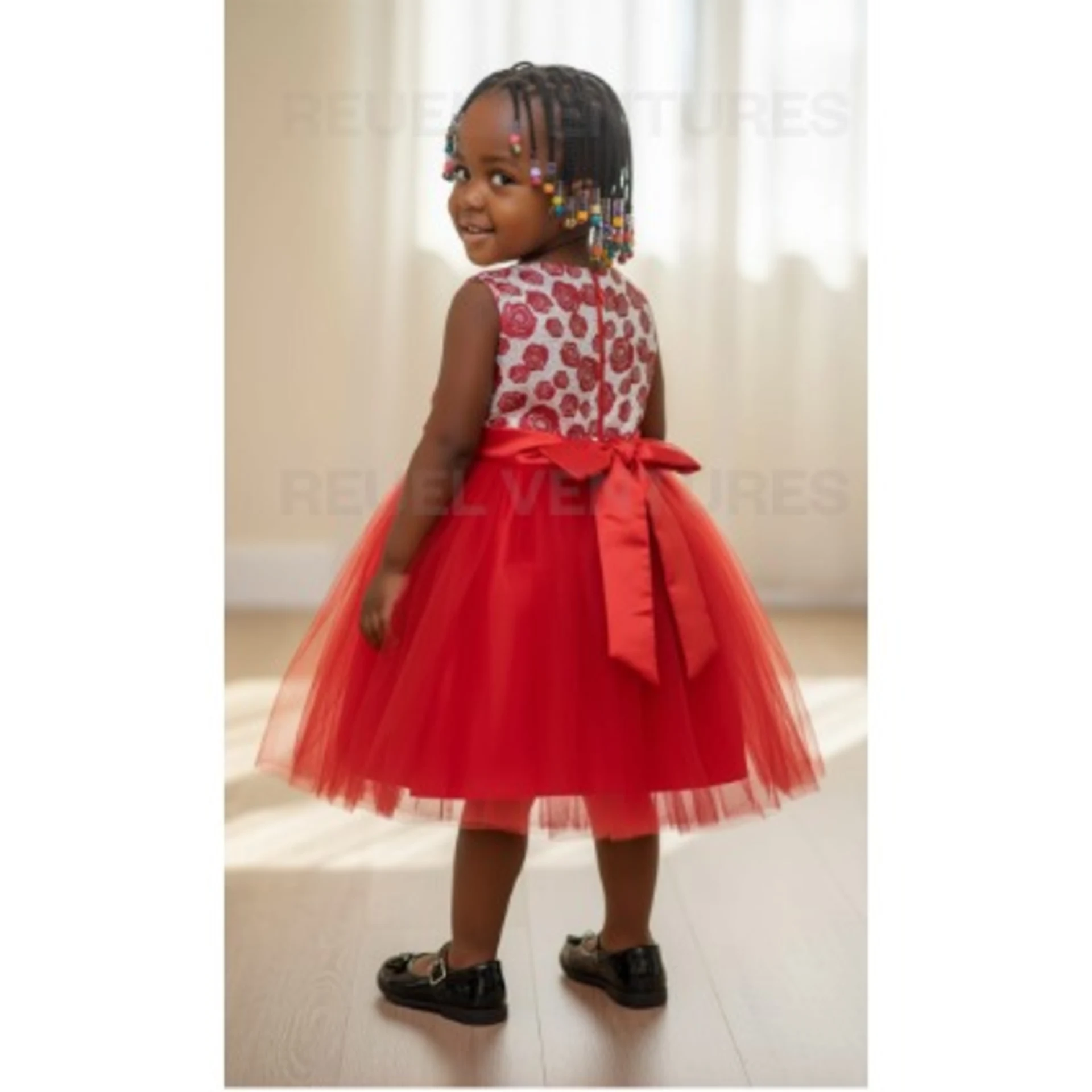 Red Damask Sleeveless Dress