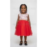 Red Dress With Flowery Damask